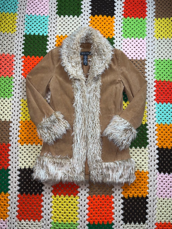 Vintage 90’s Tan & Beige Penny Lane Afghan Coat