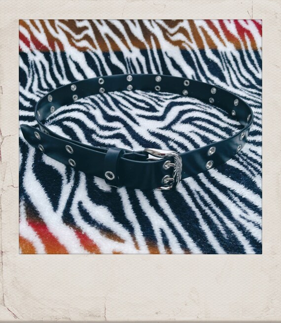 Vintage Black Calvin Klein Grommet Belt
