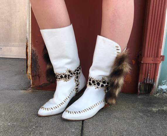80's white boots