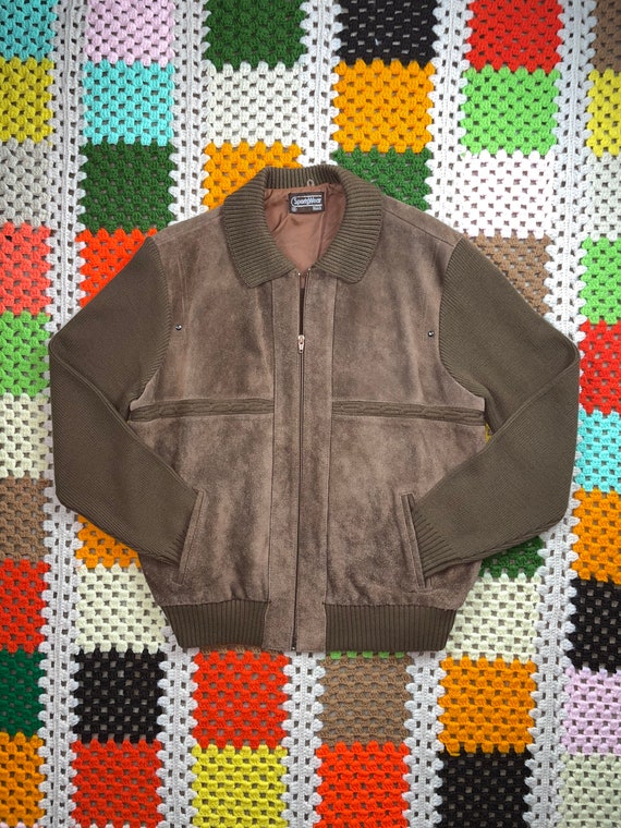 Vintage 70’s Sears Suede Knit Sweater Jacket