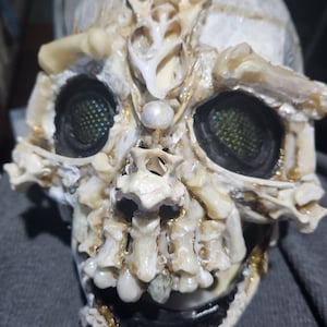 Glow in the dark talking skull full head mask