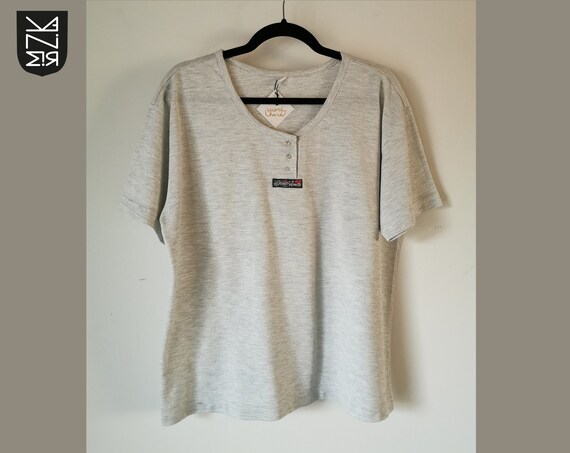 Grey Round Neck T-shirt Jean Yves 80s 