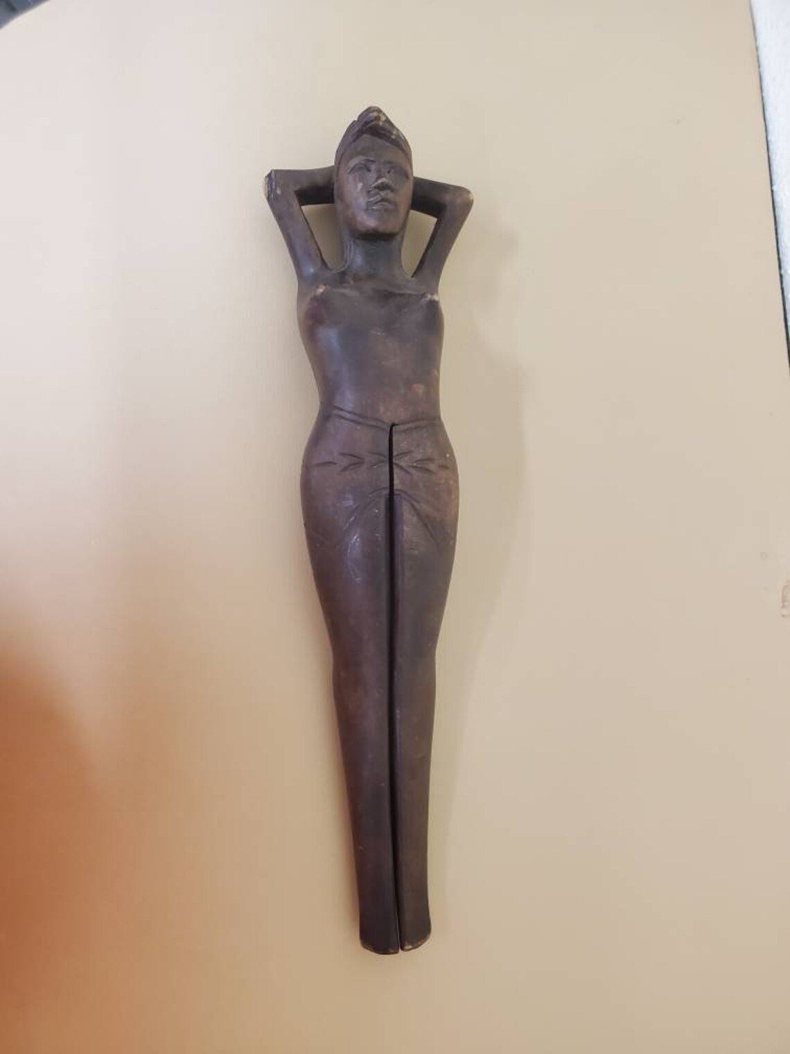 Large mid century vintage wooden lady nutcracker Etsy