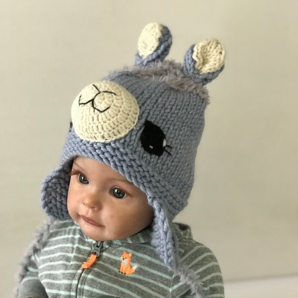 Unique Llama-Shaped Kids Knitted Beanie - Soft and Cozy Crochet Accessory Handcrafted Children's Knit Hat - Lovable Llama Design for Baby