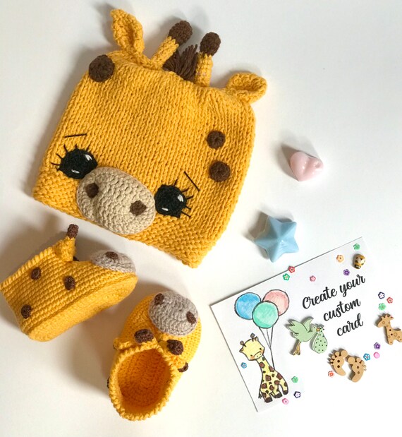 Unique Newborn Gift Adorable Crocheted Giraffe Hat and Booties Set for Babies Handmade Set Giraffe Inspired for Infants Etsy