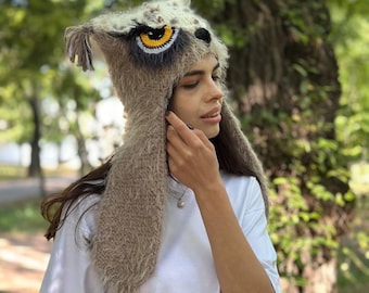 Eulenmütze – Tiermütze – Eulenbeanie – Süße gestrickte Wintermütze – Handgemachtes Geschenk
