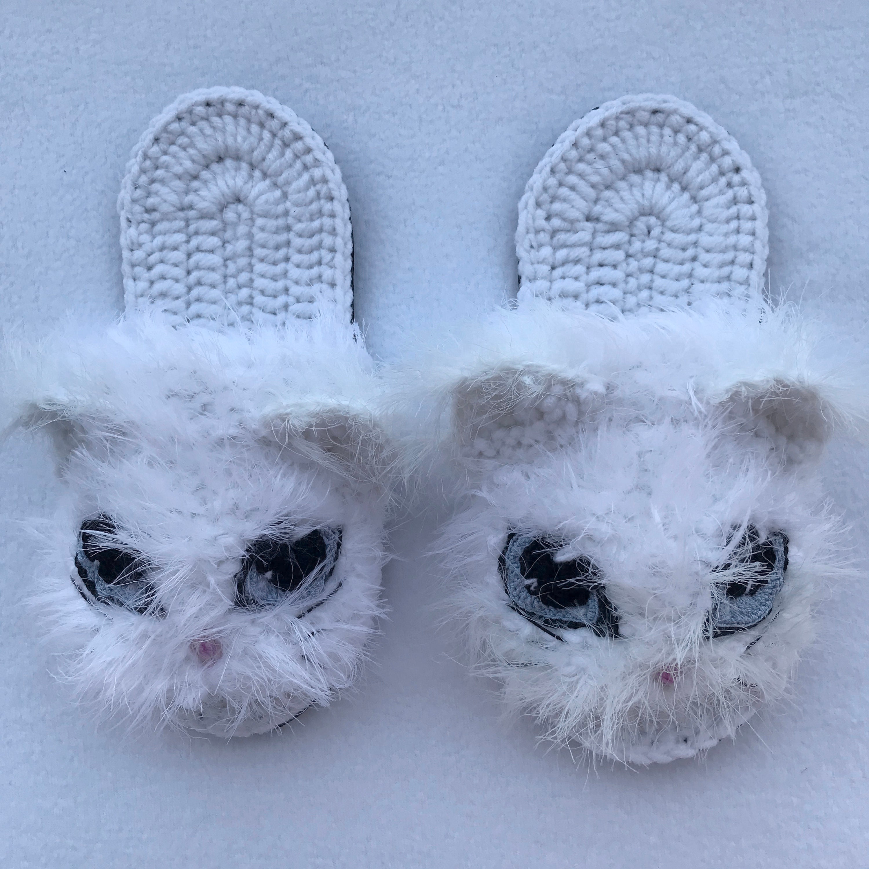 White Fluffy Cat Slippers Funny slippers House slippers Etsy