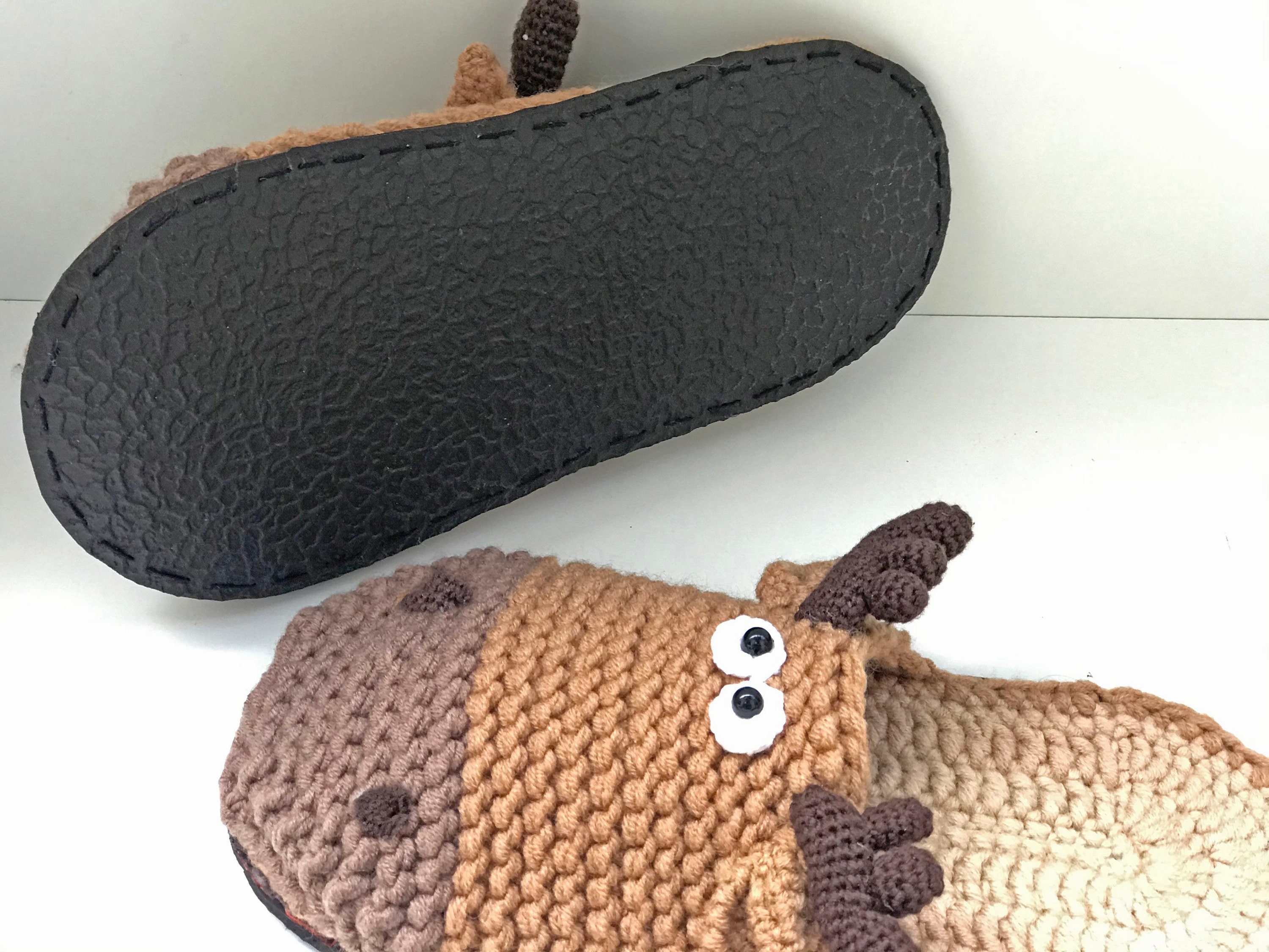 Gestrickte Hausschuhe Elch Süß Elch Hausschuhe Große - Etsy.de