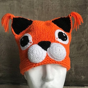 Fox Costume Hat – Crochet Animal Hat for Baby, Kids & Adults – Handmade Fox Hat with Ears – Woodland Cosplay Accessory