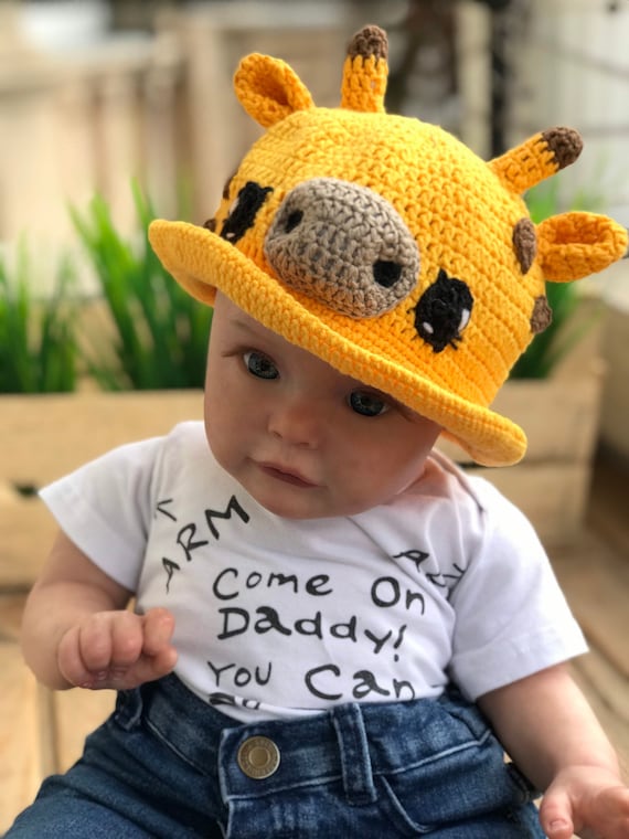 Adult Kids Unisex Crochet Bucket Hat Giraffe Funny Baby Gift Sun Protection Hat for Kids Toddler Caps Wide Brim Summer Hat Cotton Etsy Israel