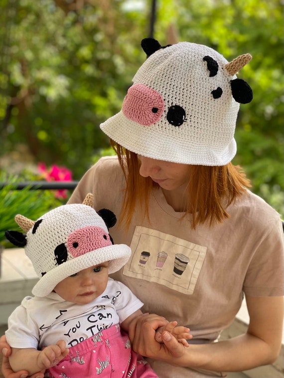Mom and Daughter Gifts Mother and Child Crochet Bucket Hat Animal