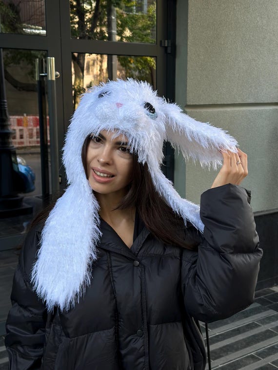 Bunny Ear Hat – Long Ear Bunny Beanie – Cute Animal Hat  display picture 1