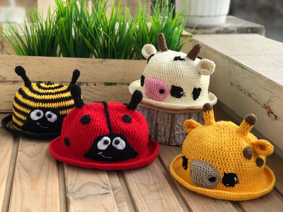 Funny Bucket Hat Hand Knit Cotton Bucket Hat Crochet Sun Hats Ruffled  Crochet Bucket Hat Crochet Animal Bucket Hat Newborn Photo Prop -   Canada