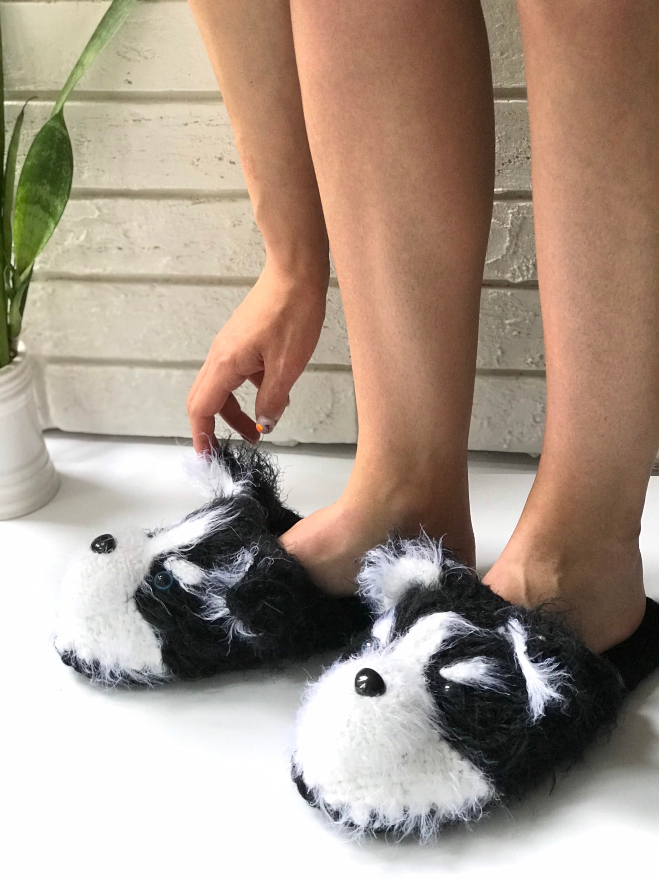 Siberian Husky Super Soft Slippers Handmade Gift Idea for | Etsy