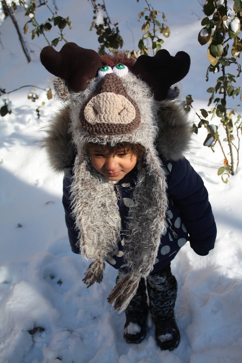 Crochet Moose Hat Crochet Teen/Adult Moose Hat Antlers Moose | Etsy