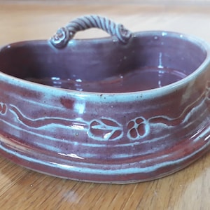 Red Heart Dish with handle