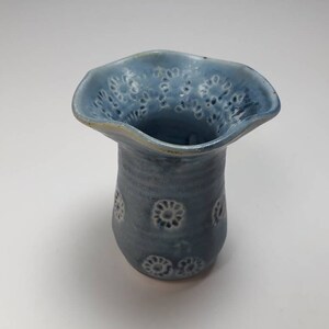 Blue Flower Stamped Ceramic Vase