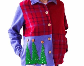 Vintage Breckinridge Petite Christmas Wool Colorblock Jacket SZ MP! EUC!