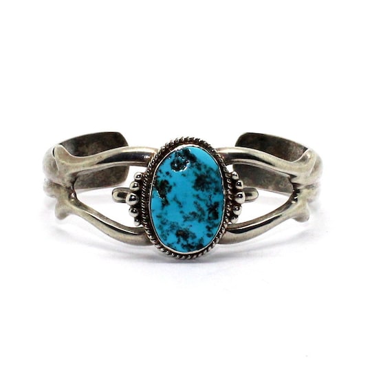 vintage-mint-green-turquoise-  Vintage FL BEGAY Sterling Silver Turquoise Bracelet main image 1