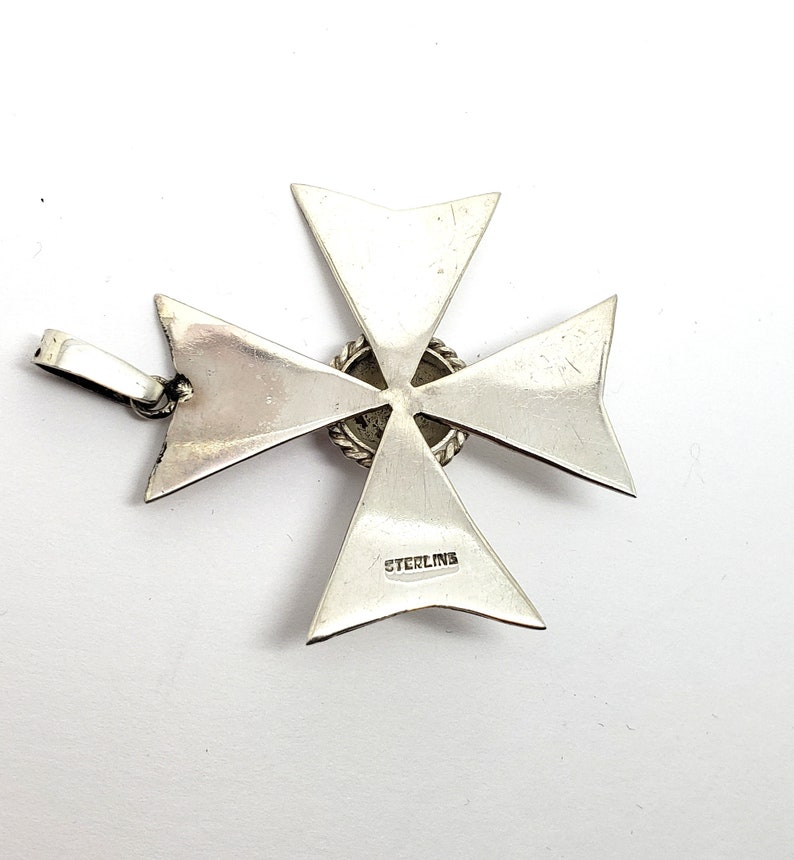 Vintage Sterling Silver Maltese Cross Pendant - Etsy