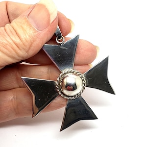 Silver Maltese Cross Pendant Sterling Silver Pendant