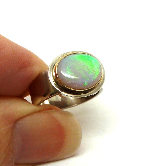 2 Ct Natural Opal Ring Sterling Silver size 5