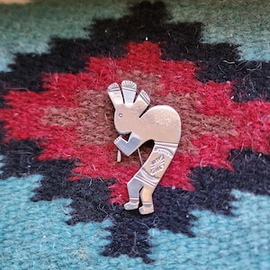 Navajo Kokopelli Sterling Silver Brooch, Kokopelli Jewelry, Kokopelli Lover Gift, Silver Pin, Southwest Jewelry, Navajo Silver Jewelry