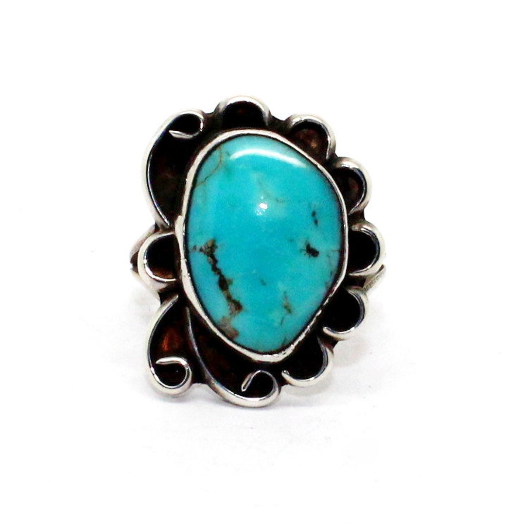 Authentic Vintage 1960s Genuine Turquoise Navajo Ring Size - Etsy