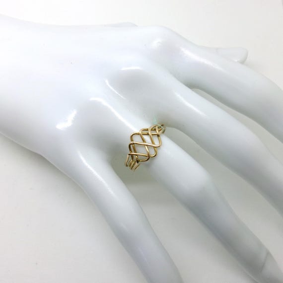 14K Puzzle Ring - Solid Gold Fidget Ring - Turkis… - image 2