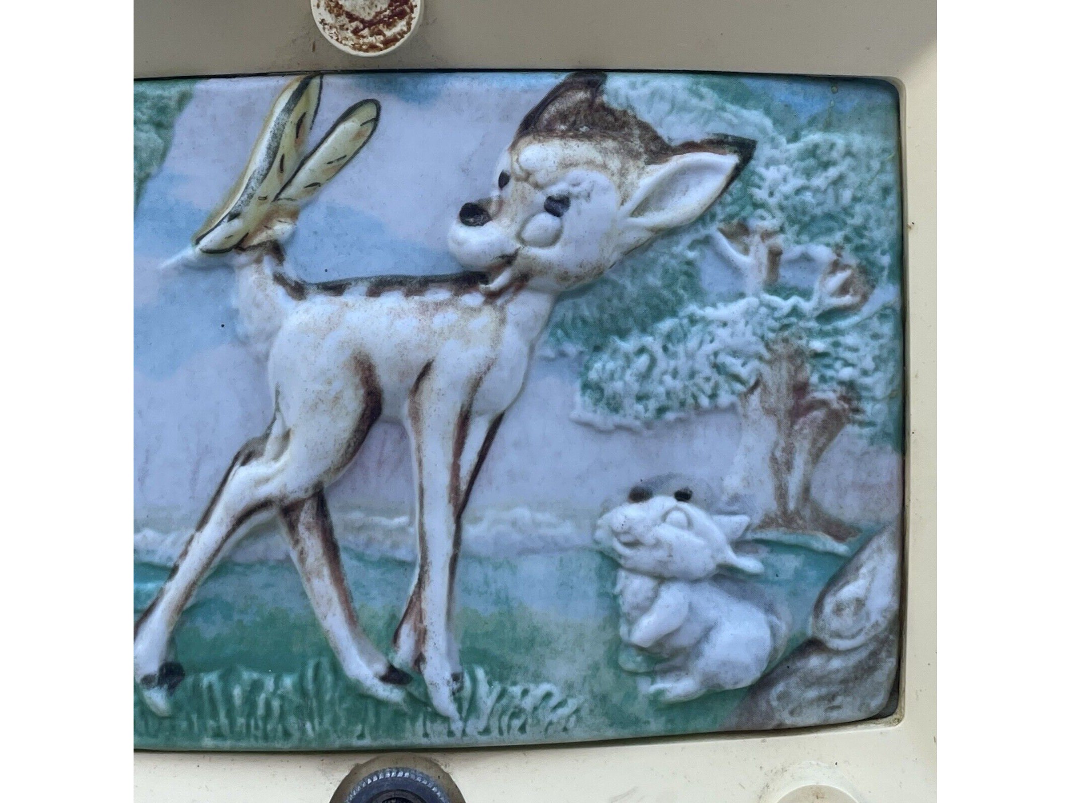 Vintage Bambi Hankscraft Walt Disney Wind-up Music Box Night