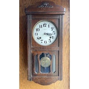 Antique Seikosha C. 1900 Wooden Regulator Wall Clock Meiji Antique Seikosha C. 1900 Wooden Regulator Wall Clock Meiji