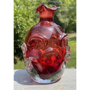 Mid-Century Retro Bo Borgstrom Aseda Glasbruk schwedische Kunst Glas Dekanter Flasche