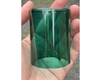 Antique - Vintage Teal Green Glass Cylinder Miniature Lamp Shade