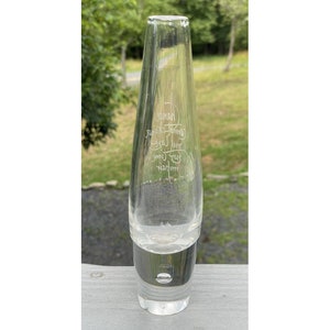 Vintage Steuben Glass Air Bubble Vase Inscribed Love Chance Cannot.. Signed