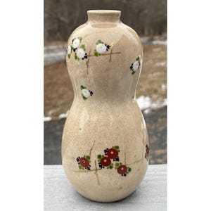Antike Japanische Edo - Meiji 19.Jh. Satsuma Emaillierte Doppelkürbis-Keramikvase