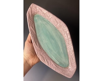 Vintage Handmade Studio Pottery Vanity Tray RETRO Funky Modernist Ceramic