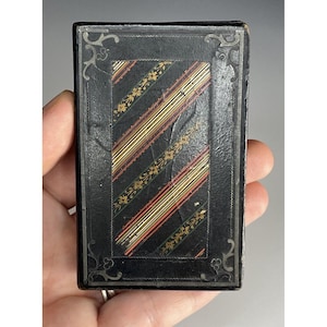 Antique Victorian - Edwardian Black Rectangular Lacquer Snuff Cigarette Box