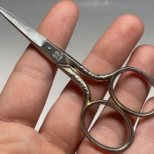 Antique -Vintage Early 20th C. Solingen Germany Sewing Scissors Gold Tone