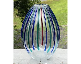 Vintage Signed Barbini Murano for Oggetti Sommerso Glass Bud Vase