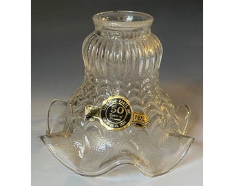 RETRO Vintage 1970s Lighting Parts Inc Clear Glass Lamp Shade