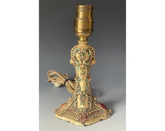 Lampada da tavolo antica in ghisa smaltata Art Nouveau Boudoir, USA n. 147