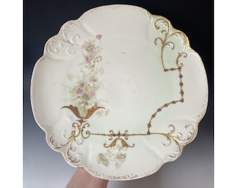 Antiker viktorianischer Klingenberg und Dwenger Limoges Französischer Porzellanteller
