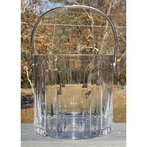 RARE Cartier French Cut Crystal Ice Bucket Vintage Modernist Design France