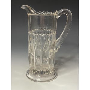 Antique EAPG Glass Pitcher &#39;Shuttle&#39; Pattern Indiana Glass Early American