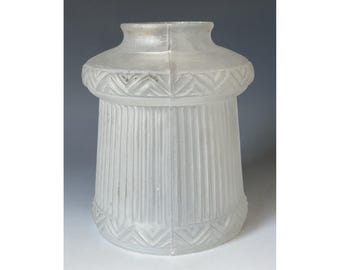 Antique Art Nouveau - Deco 1930s Frosted Satin & Clear Glass Pendant Lamp Shade