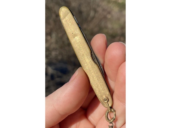 Antique Gold Fill Pocket Watch Fob Pen Knife 14k … - image 3