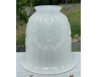 Antique Opalescent Glass Lamp Shade Alacite Style  2 1/4" Fitter