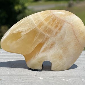 Vintage Hand Carved Stone Bear Totem Amulet Charm Southwestern Style