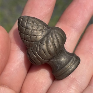 Antique Metal Lamp Finial Hardware Acorn Art Deco Regency Victorian Edwardian