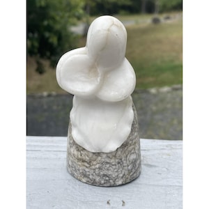 20th C. Hand Carved Stone Woman Figurine Vintage Retro Art Sculpture Figurine